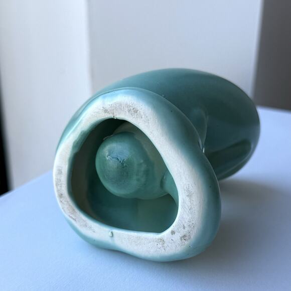 Stangl Pottery Free Form Swirl Candlestick Holder Turquoise Blue Glaze 3 3/4" - Picture 7 of 9